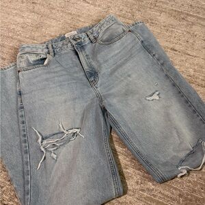 PAC SUN Womens Light Blue Distressed Jeans